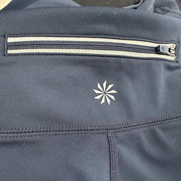 Athleta Leggings Tights Electro Cobalt Orange Crop Yoga Workout XS #153850-01 - Picture 5 of 8